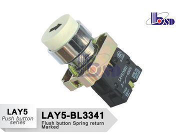 LAY5（XB2）-BL3341 white color spring return flat button push button swithes，Convex button Spring return， Marked