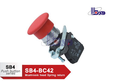 Red Mushroom Head  Push Button Switch SB4 Series As Emergency Signals