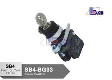 Metal Push Button Switch SB4 Series Key Selector Switch Anti - Electrical Erosion