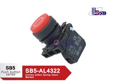 Convex Red Push Button Switch SB5 Series With Symbol Logo Anti - Electrical Erosion