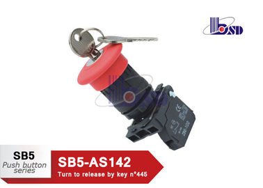 Waterproof IP65 Red Key Selector Switch LEC60947-5-1 Standard SB5-AS142