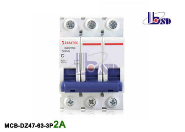 Commercial 2 Amp Circuit Breaker 3 Pole Mcb Circuit Breaker  Protection For Sub - Main Circuits