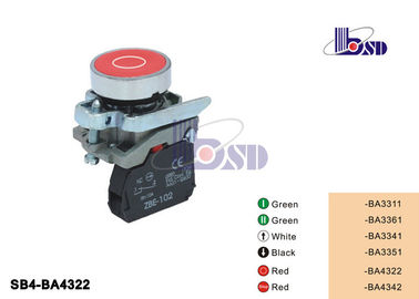 Flat Red  Push Button Starter Switch / Illuminated Push Switch As Warning Signals