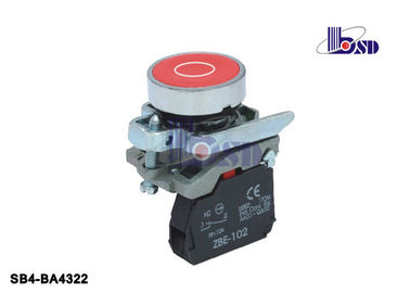 Flat Red  Push Button Starter Switch / Illuminated Push Switch As Warning Signals