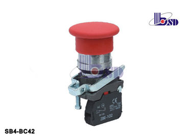 Red Mushroom Head  Push Button Switch SB4 Series As Emergency Signals