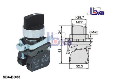 Handle  Black  Push Button Switch SB4 Series Standard Selector Switch On Off