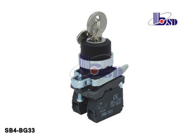 Metal Push Button Switch SB4 Series Key Selector Switch Anti - Electrical Erosion