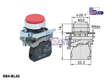 Spring Return Red Push Button Switch SB4 Series / Lighted Momentary Switch