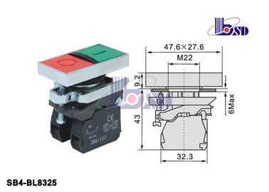 Professional Red Green Push Button Switch SB4 Series Without Pilot Light