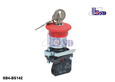 Red  Push Button Switch SB4 Series Selector Key Switch Pollution Grade III