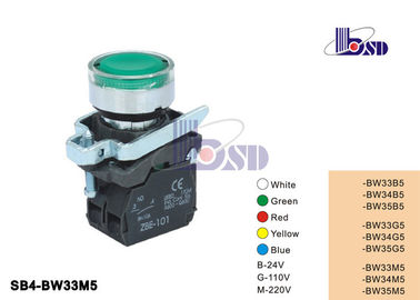 Round Green Push Button Switch SB4 Series 660V GB/T14048 1 OEM Service