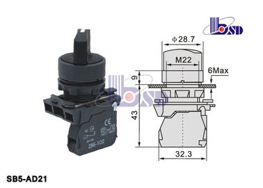 Industrial 2 Position Spring Return Selector Switch  Short Handle OEM Service