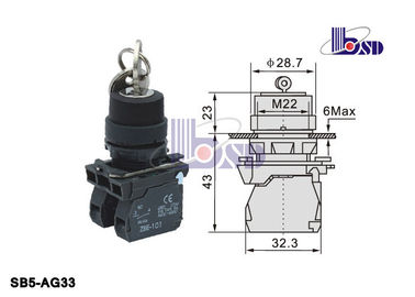 Electric Push Button Switch SB5 Series / 3 Position Keyed Selector Switch