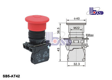 Emergency Mushroom Head Push Button Switch SB5 Series 50hz Lamp Beads