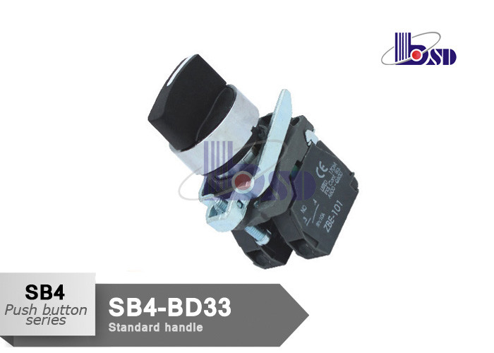 Handle Black Push Button Switch SB4 Series Standard Selector Switch On Off